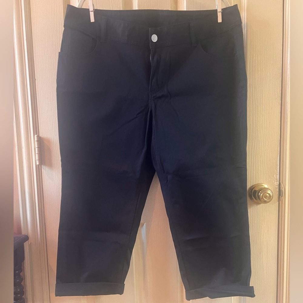 Lane Bryant Cropped GF Plus Size 18 Jeans Black